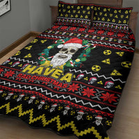 Skull Have A Rad Christmas Quilt Bed Set Xmas Holiday Patterns - Wonder Print Shop