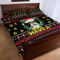 Skull Have A Rad Christmas Quilt Bed Set Xmas Holiday Patterns - Wonder Print Shop