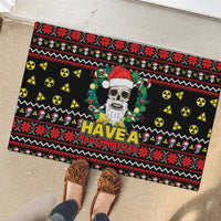 Skull Have A Rad Christmas Rubber Doormat Xmas Holiday Patterns - Wonder Print Shop