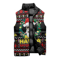 Skull Have A Rad Christmas Sleeveless Puffer Jacket Xmas Holiday Patterns - Wonder Print Shop