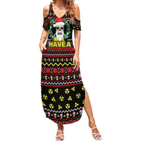 Skull Have A Rad Christmas Summer Maxi Dress Xmas Holiday Patterns - Wonder Print Shop