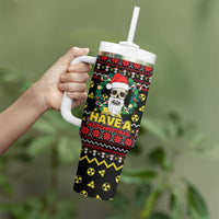 Skull Have A Rad Christmas Tumbler With Handle Xmas Holiday Patterns - Wonder Print Shop