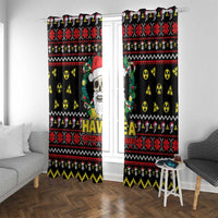 Skull Have A Rad Christmas Window Curtain Xmas Holiday Patterns - Wonder Print Shop