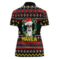 Skull Have A Rad Christmas Women Polo Shirt Xmas Holiday Patterns - Wonder Print Shop