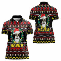 Skull Have A Rad Christmas Women Polo Shirt Xmas Holiday Patterns - Wonder Print Shop