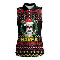 Skull Have A Rad Christmas Women Sleeveless Polo Shirt Xmas Holiday Patterns - Wonder Print Shop