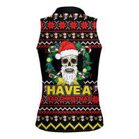 Skull Have A Rad Christmas Women Sleeveless Polo Shirt Xmas Holiday Patterns - Wonder Print Shop