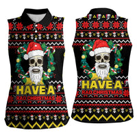 Skull Have A Rad Christmas Women Sleeveless Polo Shirt Xmas Holiday Patterns - Wonder Print Shop