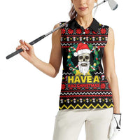 Skull Have A Rad Christmas Women Sleeveless Polo Shirt Xmas Holiday Patterns - Wonder Print Shop