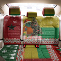Guinea Bissau Christmas Back Car Seat Cover with Santa Penguin Christmas Tree and Red Green Yellow Snowflake - Wonder Print Shop