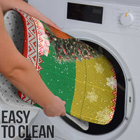 Guinea Bissau Christmas Bathroom Set with Santa Penguin Christmas Tree and Red Green Yellow Snowflake - Wonder Print Shop