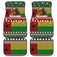 Guinea Bissau Christmas Car Mats with Santa Penguin Christmas Tree and Red Green Yellow Snowflake - Wonder Print Shop
