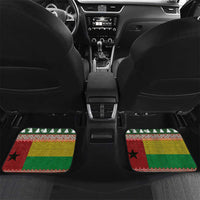 Guinea Bissau Christmas Car Mats with Santa Penguin Christmas Tree and Red Green Yellow Snowflake - Wonder Print Shop