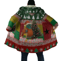 Guinea Bissau Christmas Cloak with Santa Penguin Christmas Tree and Red Green Yellow Snowflake - Wonder Print Shop