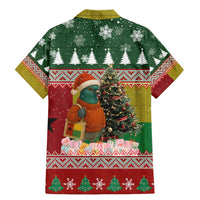Guinea Bissau Christmas Family Matching Mermaid Dress and Hawaiian Shirt with Santa Penguin Christmas Tree and Red Green Yellow Snowflake - Wonder Print Shop