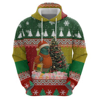 Guinea Bissau Christmas Hoodie with Santa Penguin Christmas Tree and Red Green Yellow Snowflake - Wonder Print Shop