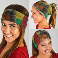 Guinea Bissau Christmas Neck Gaiter with Santa Penguin Christmas Tree and Red Green Yellow Snowflake - Wonder Print Shop