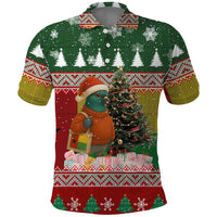 Guinea Bissau Christmas Polo Shirt with Santa Penguin Christmas Tree and Red Green Yellow Snowflake - Wonder Print Shop
