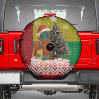 Guinea Bissau Christmas Spare Tire Cover with Santa Penguin Christmas Tree and Red Green Yellow Snowflake - Wonder Print Shop