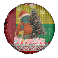 Guinea Bissau Christmas Spare Tire Cover with Santa Penguin Christmas Tree and Red Green Yellow Snowflake - Wonder Print Shop
