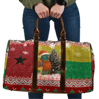 Guinea Bissau Christmas Travel Bag with Santa Penguin Christmas Tree and Red Green Yellow Snowflake - Wonder Print Shop
