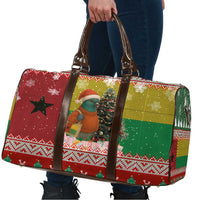Guinea Bissau Christmas Travel Bag with Santa Penguin Christmas Tree and Red Green Yellow Snowflake - Wonder Print Shop