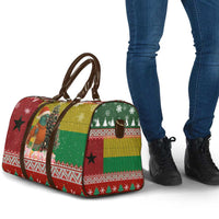 Guinea Bissau Christmas Travel Bag with Santa Penguin Christmas Tree and Red Green Yellow Snowflake - Wonder Print Shop