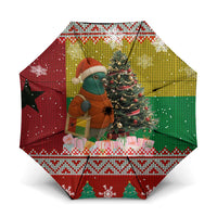 Guinea Bissau Christmas Umbrella with Santa Penguin Christmas Tree and Red Green Yellow Snowflake - Wonder Print Shop