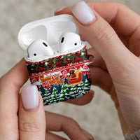 Guinea Bissau Christmas AirPods Case with Santa Sleigh Reindeer Forest and National Flag Design - Wonder Print Shop