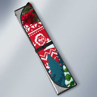 Guinea Bissau Christmas Auto Sun Shade with Santa Sleigh Reindeer Forest and National Flag Design - Wonder Print Shop