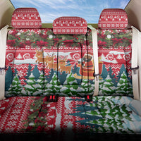 Guinea Bissau Christmas Back Car Seat Cover with Santa Sleigh Reindeer Forest and National Flag Design - Wonder Print Shop