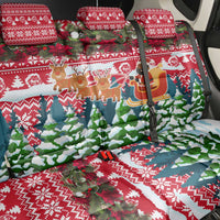 Guinea Bissau Christmas Back Car Seat Cover with Santa Sleigh Reindeer Forest and National Flag Design - Wonder Print Shop