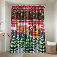Guinea Bissau Christmas Bathroom Set with Santa Sleigh Reindeer Forest and National Flag Design - Wonder Print Shop