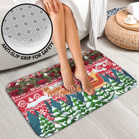 Guinea Bissau Christmas Bathroom Set with Santa Sleigh Reindeer Forest and National Flag Design - Wonder Print Shop