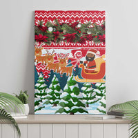 Guinea Bissau Christmas Canvas Wall Art with Santa Sleigh Reindeer Forest and National Flag Design - Wonder Print Shop