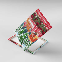 Guinea Bissau Christmas Canvas Wall Art with Santa Sleigh Reindeer Forest and National Flag Design - Wonder Print Shop