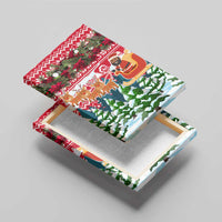 Guinea Bissau Christmas Canvas Wall Art with Santa Sleigh Reindeer Forest and National Flag Design - Wonder Print Shop