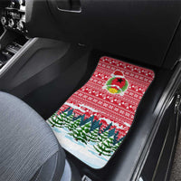 Guinea Bissau Christmas Car Mats with Santa Sleigh Reindeer Forest and National Flag Design - Wonder Print Shop