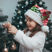 Guinea Bissau Christmas Santa Hat with Santa Sleigh Reindeer Forest and National Flag Design - Wonder Print Shop