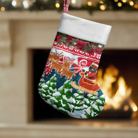 Guinea Bissau Christmas Stocking with Santa Sleigh Reindeer Forest and National Flag Design - Wonder Print Shop
