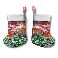 Guinea Bissau Christmas Stocking with Santa Sleigh Reindeer Forest and National Flag Design - Wonder Print Shop