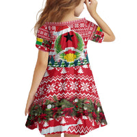 Guinea Bissau Christmas Family Matching Off Shoulder Maxi Dress and Hawaiian Shirt with Santa Sleigh Reindeer Forest and National Flag Design - Wonder Print Shop