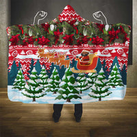 Guinea Bissau Christmas Hooded Blanket with Santa Sleigh Reindeer Forest and National Flag Design - Wonder Print Shop