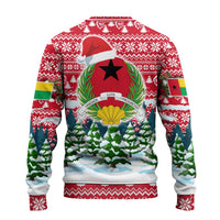 Guinea Bissau Christmas Ugly Christmas Sweater with Santa Sleigh Reindeer Forest and National Flag Design - Wonder Print Shop