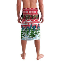 Guinea Bissau Christmas Lavalava with Santa Sleigh Reindeer Forest and National Flag Design - Wonder Print Shop