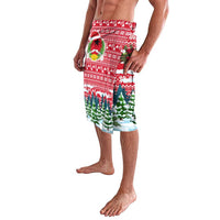 Guinea Bissau Christmas Lavalava with Santa Sleigh Reindeer Forest and National Flag Design - Wonder Print Shop