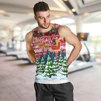 Guinea Bissau Christmas Men Tank Top with Santa Sleigh Reindeer Forest and National Flag Design - Wonder Print Shop