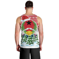 Guinea Bissau Christmas Men Tank Top with Santa Sleigh Reindeer Forest and National Flag Design - Wonder Print Shop