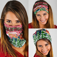 Guinea Bissau Christmas Neck Gaiter with Santa Sleigh Reindeer Forest and National Flag Design - Wonder Print Shop