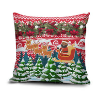 Guinea Bissau Christmas Pillow Cover with Santa Sleigh Reindeer Forest and National Flag Design - Wonder Print Shop